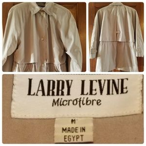 LARRY LEVINE Microfiber Winter Tan Coat Sz M Lined